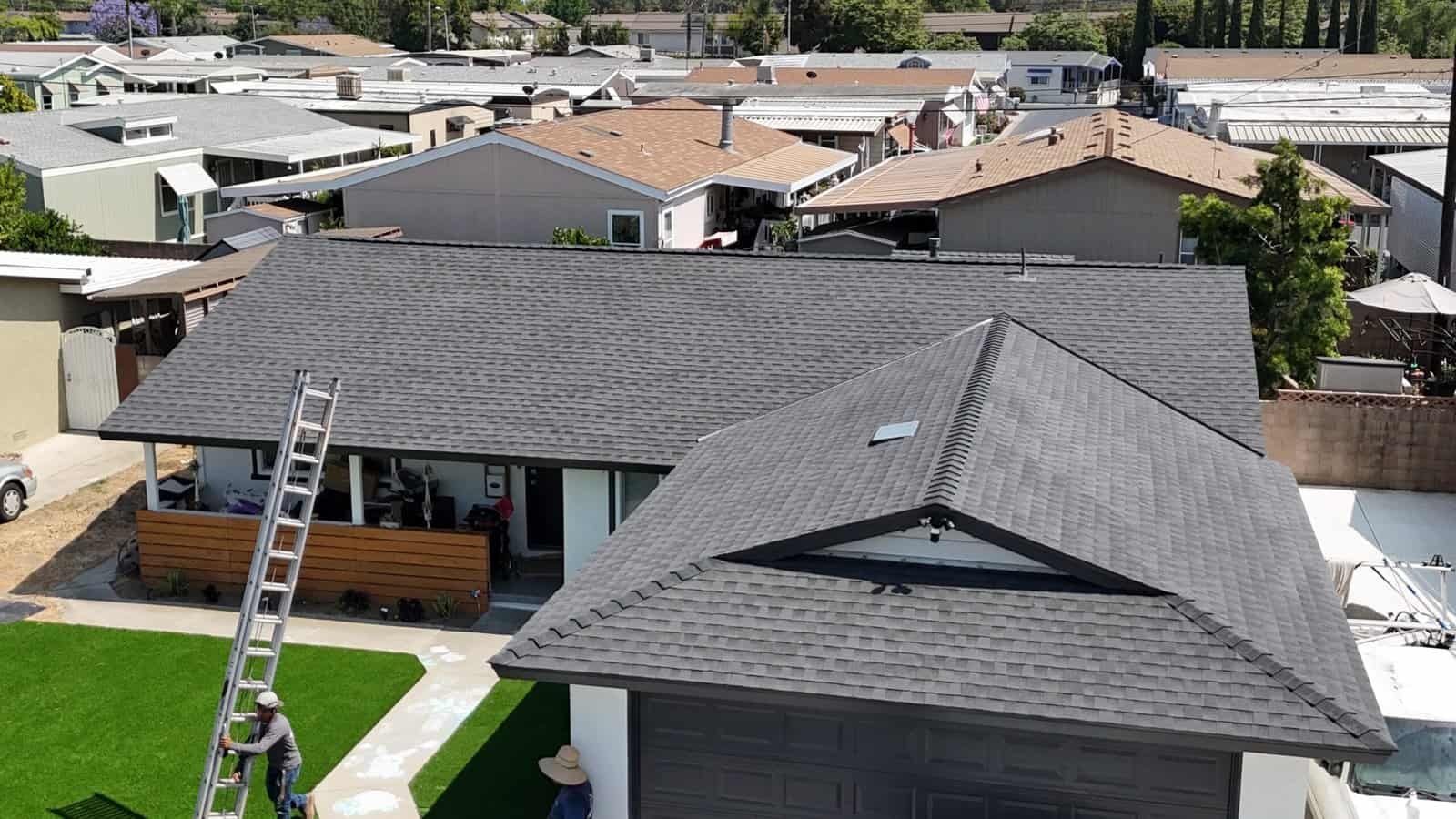 New residential roof installation by D Salvador Roofing with durable asphalt shingles.